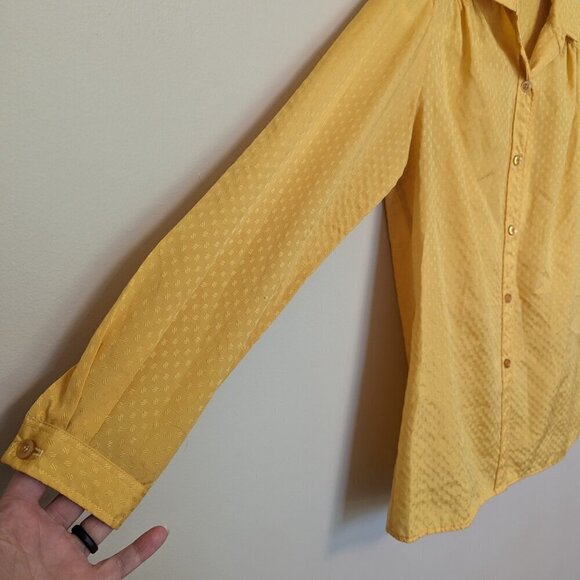 VINTAGE Miss Fashionality yellow long sleeve blouse 70s 80s - Picture 3 of 10